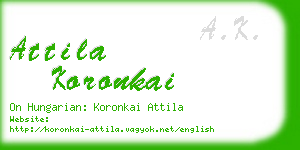 attila koronkai business card